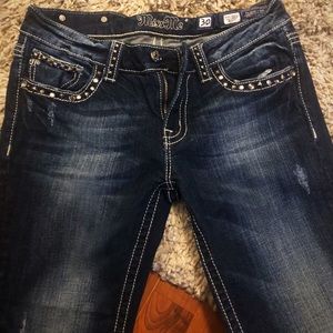 Women’s Miss Me embellished jeans distressed 30